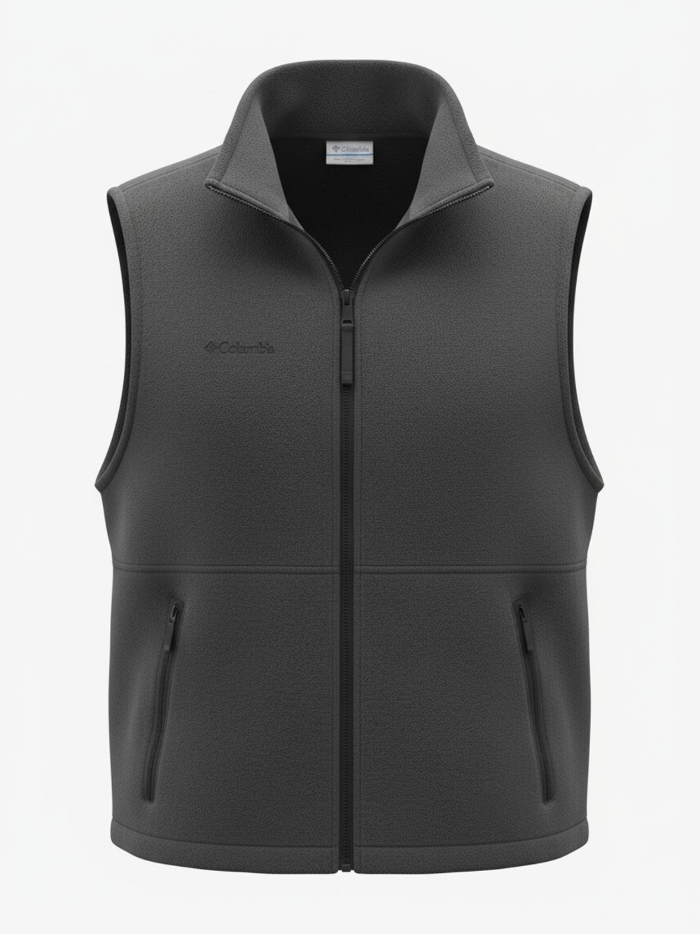 Columbia Men's Dark Gray Full-Zip Fleece Vest